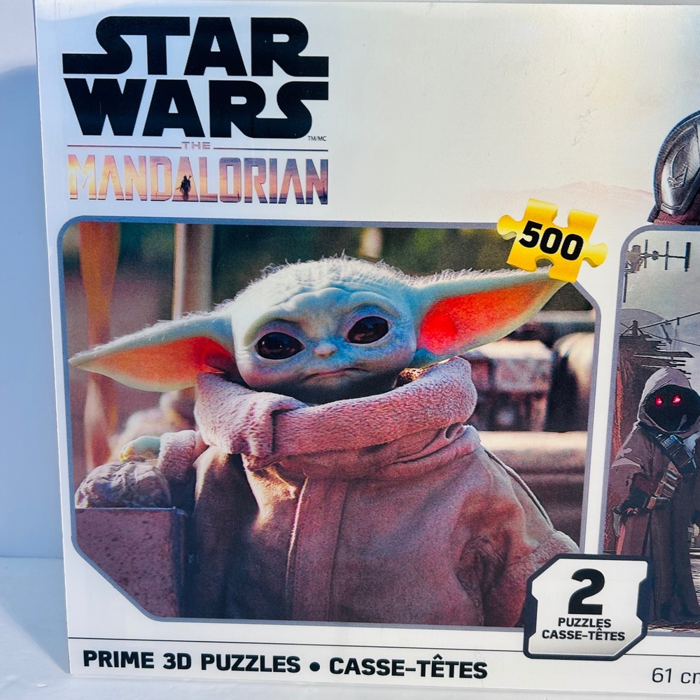 Star Wars Mandalorian Prime 3D Puzzle 2x 500pc Grogu Baby Yoda Open Box New